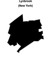 Lynbrook, New York blank outline map vector