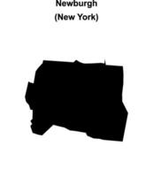Newburgh, New York blank outline map vector