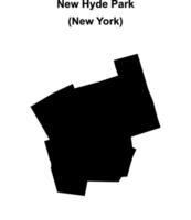 New Hyde Park, New York blank outline map vector