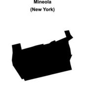 Mineola, New York blank outline map vector