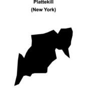 Plattekill, New York blank outline map vector