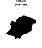 Peekskill, New York blank outline map vector