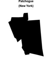 Patchogue, New York blank outline map vector