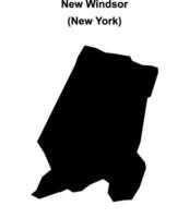 New Windsor, New York blank outline map vector