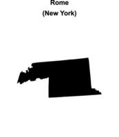 Rome, New York blank outline map vector
