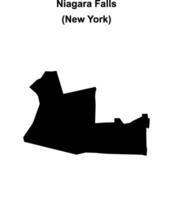Niagara Falls, New York blank outline map vector