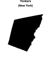 Yonkers, New York blank outline map vector