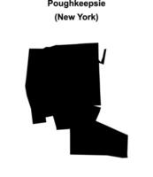 Poughkeepsie, New York blank outline map vector