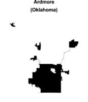 Ardmore, Oklahoma blank outline map vector