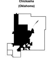 Chickasha, Oklahoma blank outline map vector