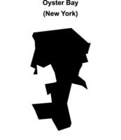 Oyster Bay, New York blank outline map vector