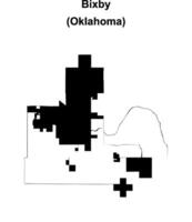 Bixby, Oklahoma blank outline map vector
