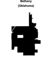 Bethany, Oklahoma blank outline map vector