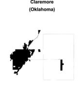 Claremore, Oklahoma blank outline map vector