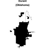 Durant, Oklahoma blank outline map vector