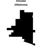 Choctaw, Oklahoma blank outline map vector