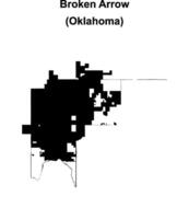 Broken Arrow, Oklahoma blank outline map vector