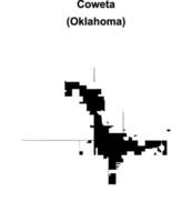 Coweta, Oklahoma blank outline map vector