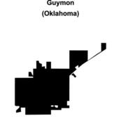 Guymon, Oklahoma blank outline map vector