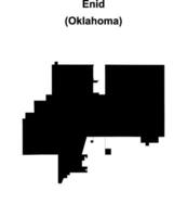 Enid, Oklahoma blank outline map vector