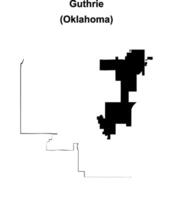 Guthrie, Oklahoma blank outline map vector