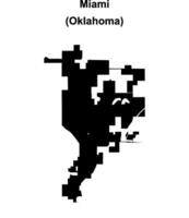 Miami, Oklahoma blank outline map vector