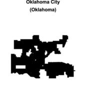 Oklahoma City, Oklahoma blank outline map vector