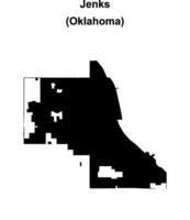 Jenks, Oklahoma blank outline map vector