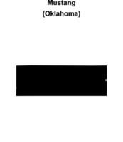 Mustang, Oklahoma blank outline map vector