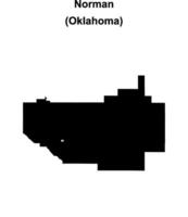 Norman, Oklahoma blank outline map vector