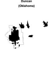 Duncan, Oklahoma blank outline map vector
