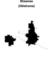 Shawnee, Oklahoma blank outline map vector