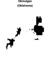 Okmulgee, Oklahoma blank outline map vector