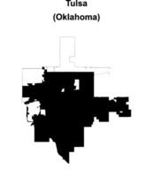 Tulsa, Oklahoma blank outline map vector