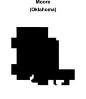 Moore, Oklahoma blank outline map vector
