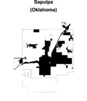 Sapulpa, Oklahoma blank outline map vector