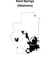 Sand Springs, Oklahoma blank outline map vector