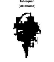 Tahlequah, Oklahoma blank outline map vector