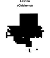 Lawton, Oklahoma blank outline map vector