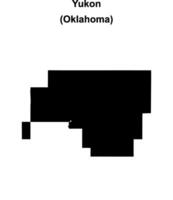 Yukon, Oklahoma blank outline map vector