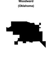 Woodward, Oklahoma blank outline map vector