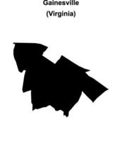Gainesville, Virginia blank outline map vector
