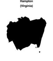 Hampton, Virginia blank outline map vector