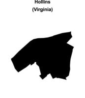 Hollins, Virginia blank outline map vector