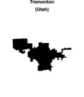 Tremonton, Utah blank outline map vector