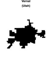 Vernal, Utah blank outline map vector