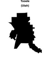 Tooele, Utah blank outline map vector