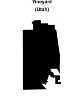 Vineyard, Utah blank outline map vector