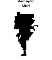 Washington, Utah blank outline map vector