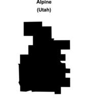Alpine, Utah blank outline map vector